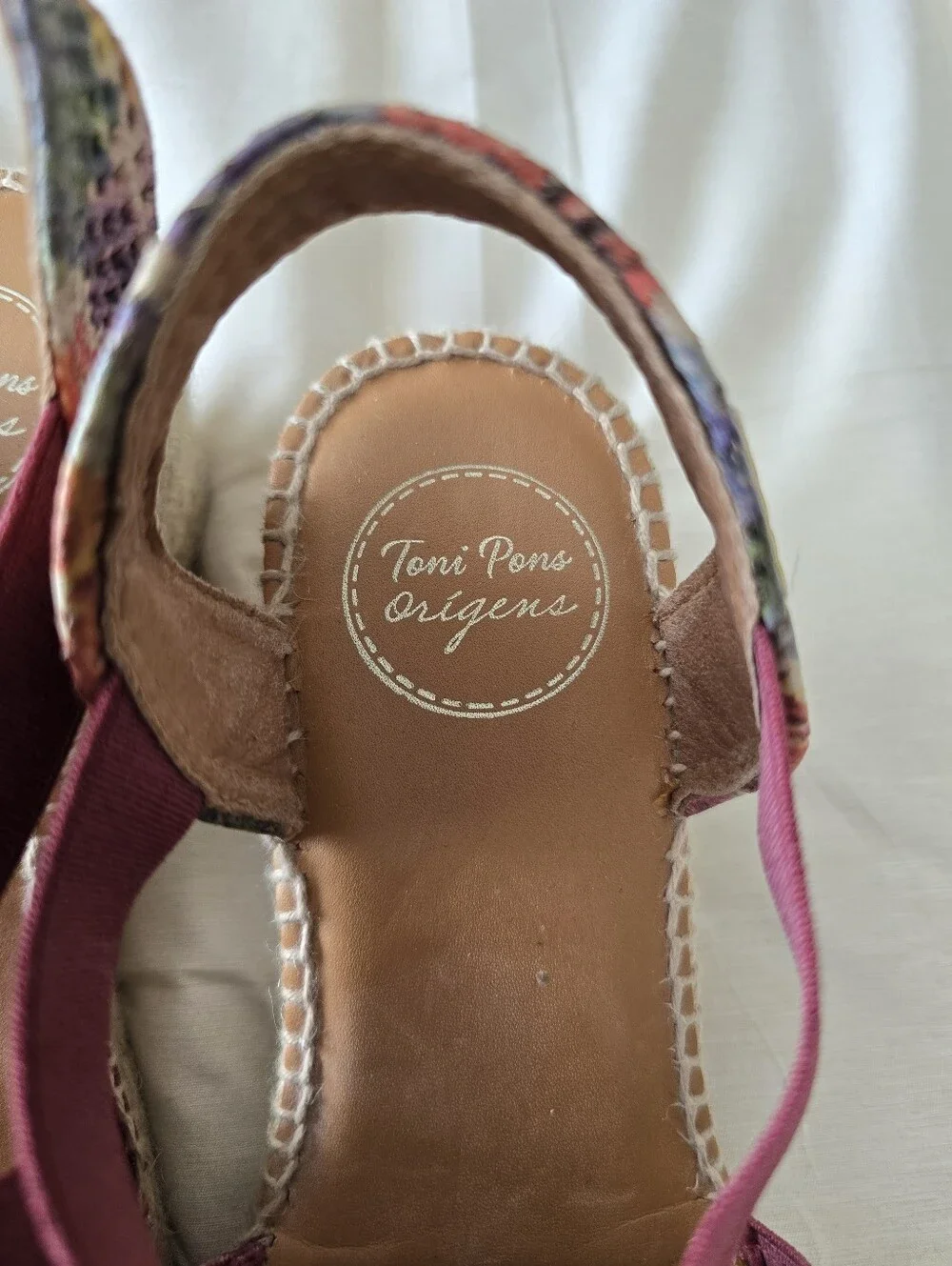 TONI PONS Multicolor Woven Floral Espadrille Wedge Sandals 7.5-8 (EU 38) - EUC